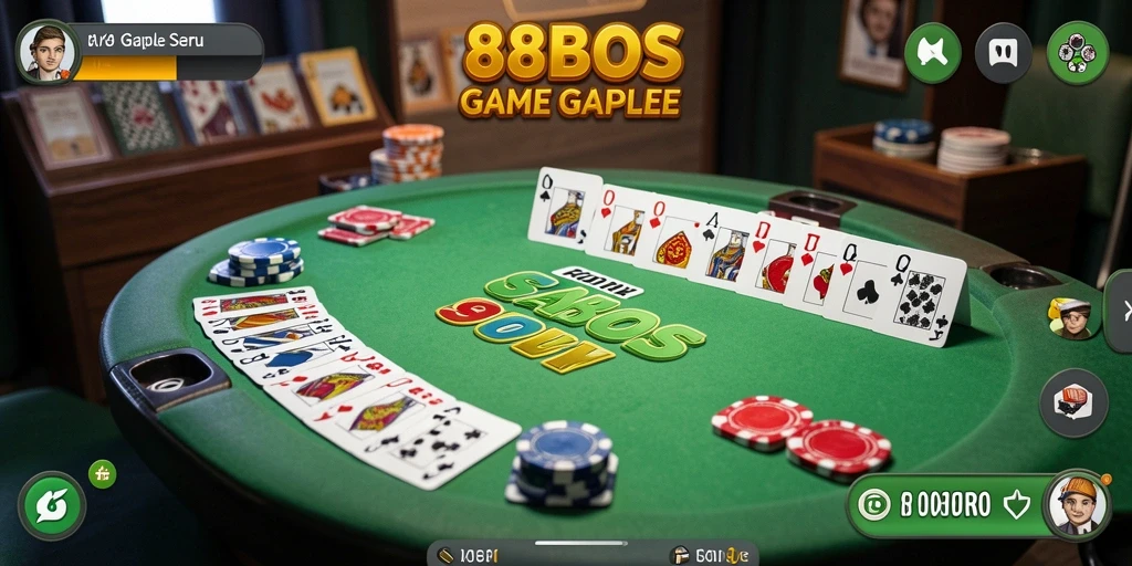 Tampilan gameplay Gaple yang seru di 88BOS.