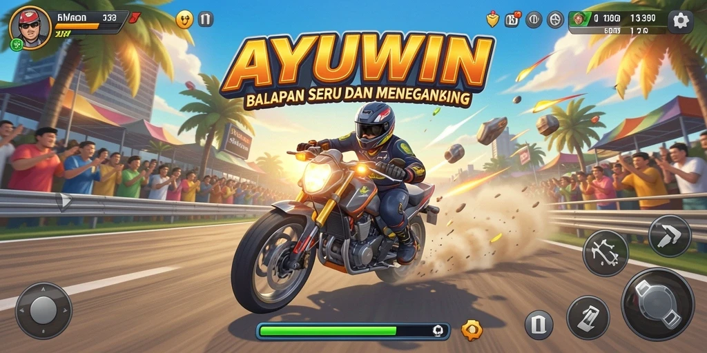Tampilan Gameplay Seru Balapan di AYUWIN.