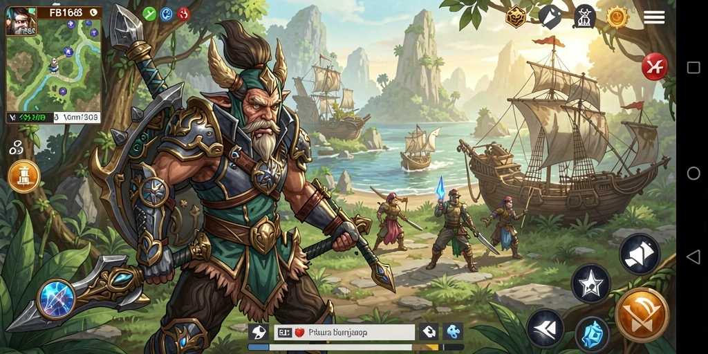 Tangkapan layar FB168 menunjukkan pertempuran epik dalam dunia RPG yang menakjubkan.