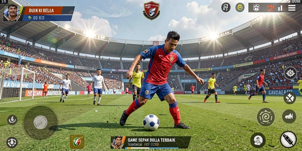 Tampilan gameplay sepak bola yang mendebarkan di ID098.