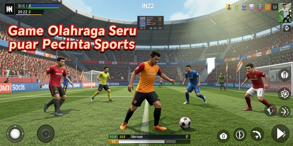 Screenshot gameplay IN22 menampilkan aksi olahraga yang seru dan mendebarkan.