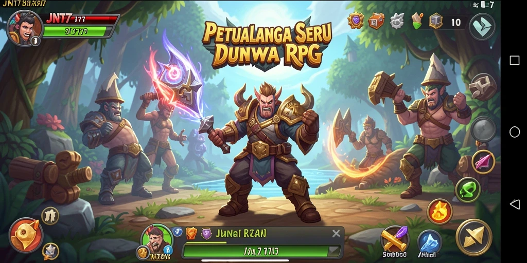 Tampilkan gameplay menakjubkan dari JNT777 dengan aksi karakter di dunia RPG.