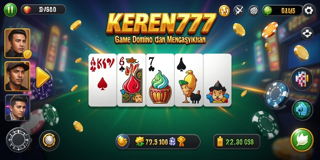 Tampilan menarik dari gameplay Domino KEREN777 yang seru.