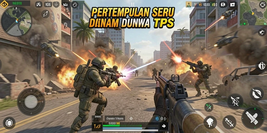 Tampilan gameplay seru N06 dengan aksi TPS mendebarkan.
