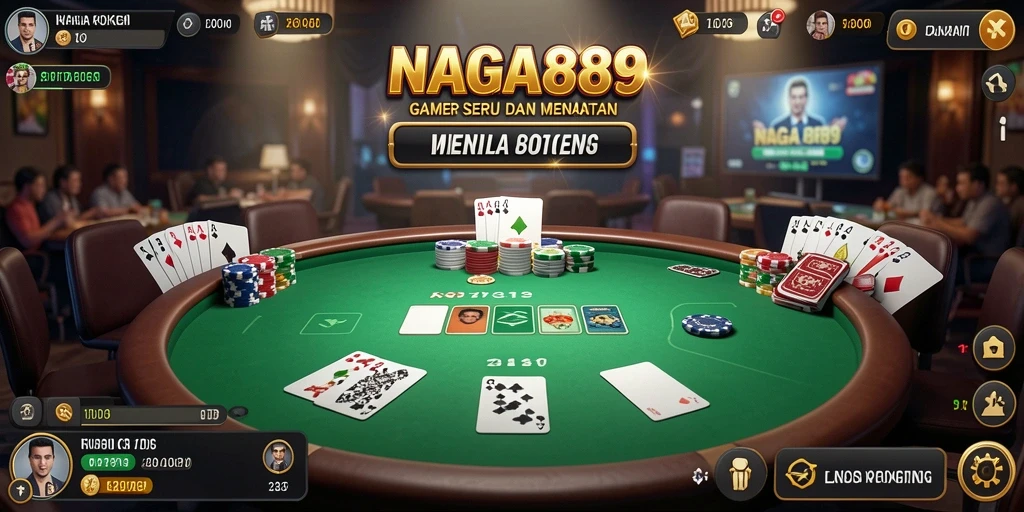 Tampilan utama NAGA889 yang menunjukkan keseruan permainan poker.