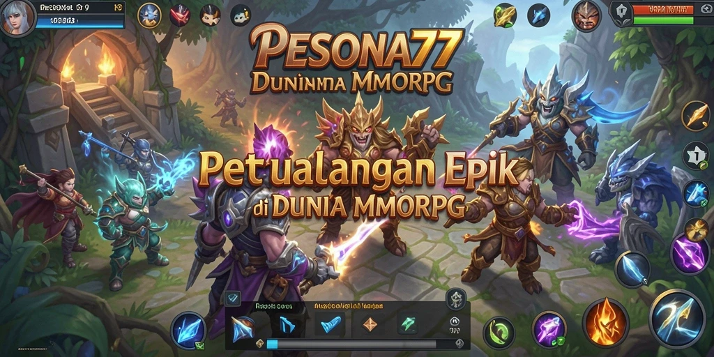 Screenshot utama PESONA77 menampilkan keseruan gameplay MMORPG.