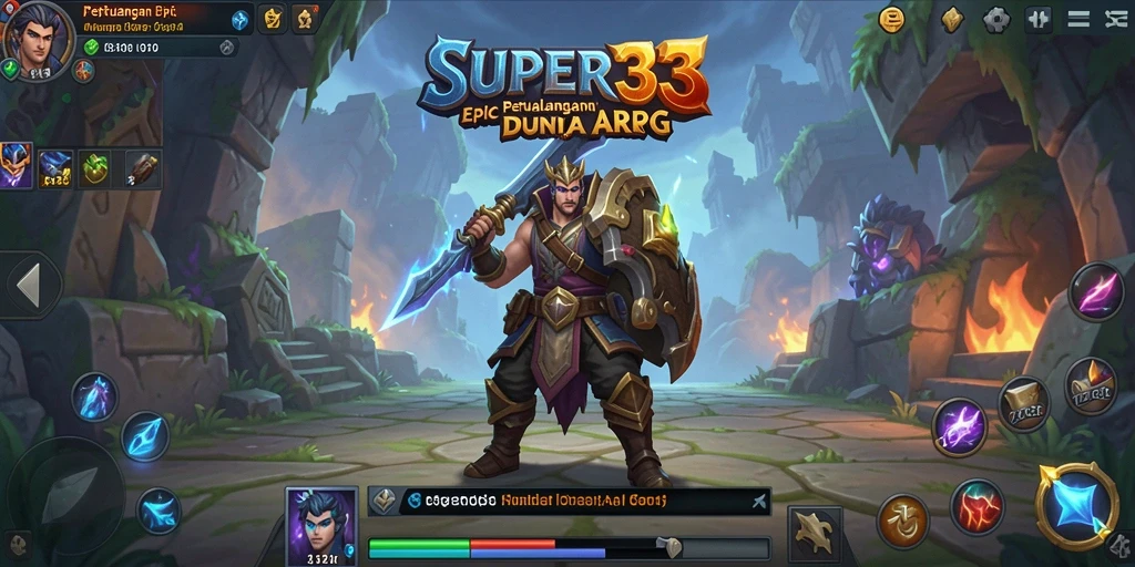 Tampilan gameplay SUPER33 yang menargetkan petualangan ARPG yang mendebarkan.