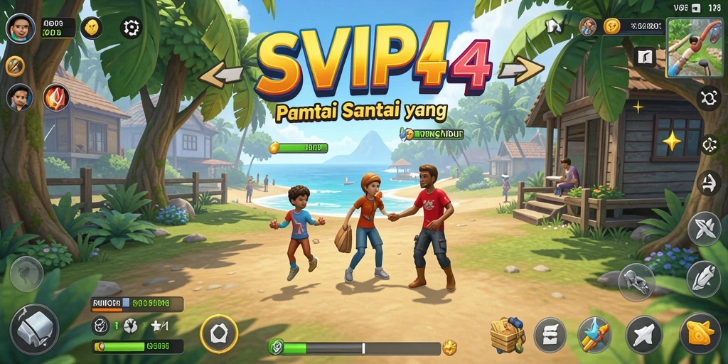 Tampilan gameplay SVIP4 yang ceria dan menghibur.