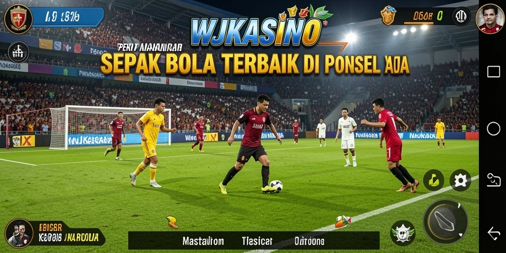 Tampilan gameplay WJKASINO dengan aksi sepak bola yang mendebarkan.
