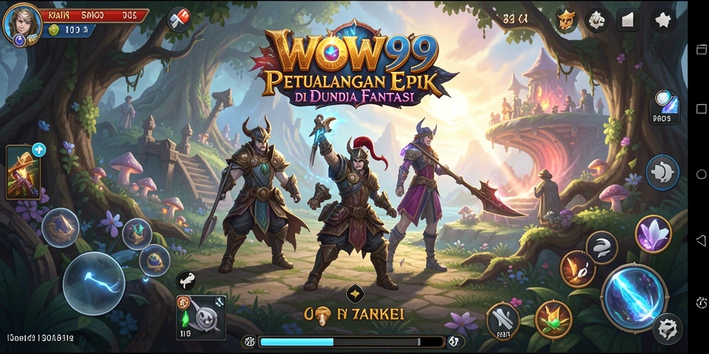 Screenshot WOW99 menampilkan aksi pertempuran seru dalam dunia RPG.
