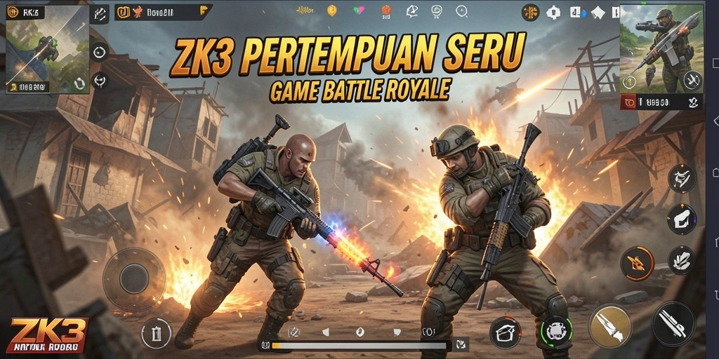 Gameplay intens dalam pertempuran Battle Royale ZK3.