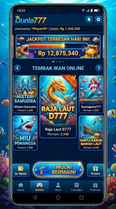 Tampilan antarmuka dunia777 yang intuitif dan sederhana.